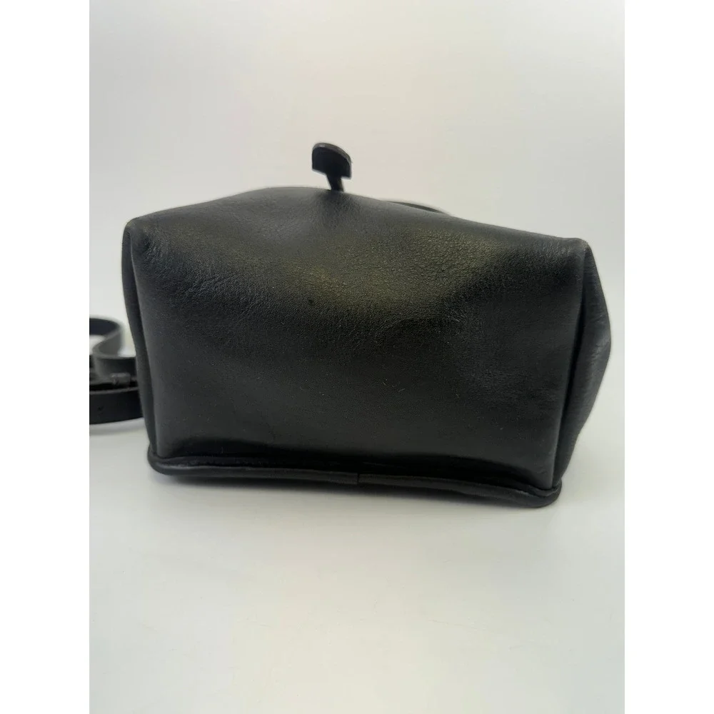 Coach Vintage Leather Mini Backpack 9960 Black Turnlock Flap Buckles Small 90s